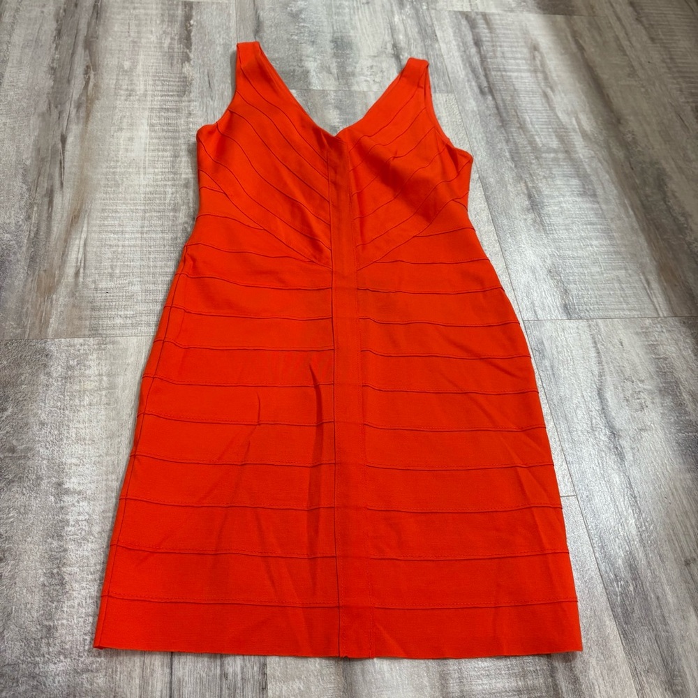 5/48 Red Orange V Neck Tank Dress XS